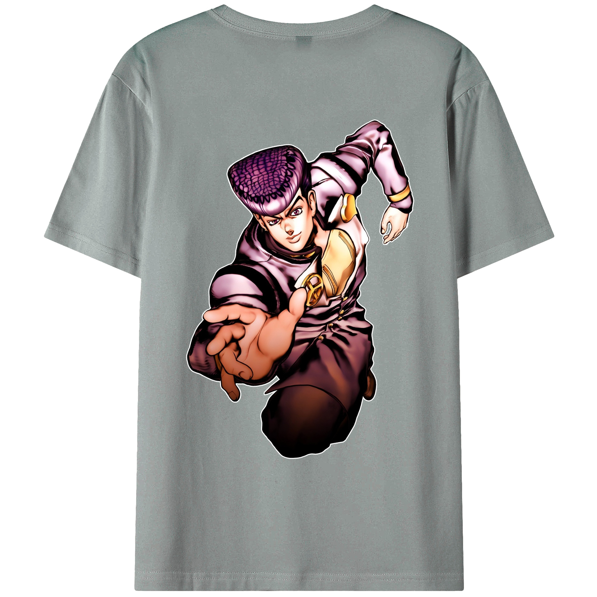 （画像用） ジョジョの奇妙な冒険 ひがしかた じょうすけ JoJo's Bizarre Adventure Higashikata Josuke 綿100％ メンズ半袖Tシャツ（バックプリント） 通気性